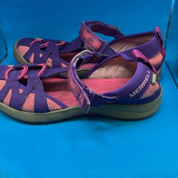 4/$20 Merrell Purple & Pink Hydro Mon Jr 2.0 Size 4m, girls sandal, Velcro - Picture 3 of 6